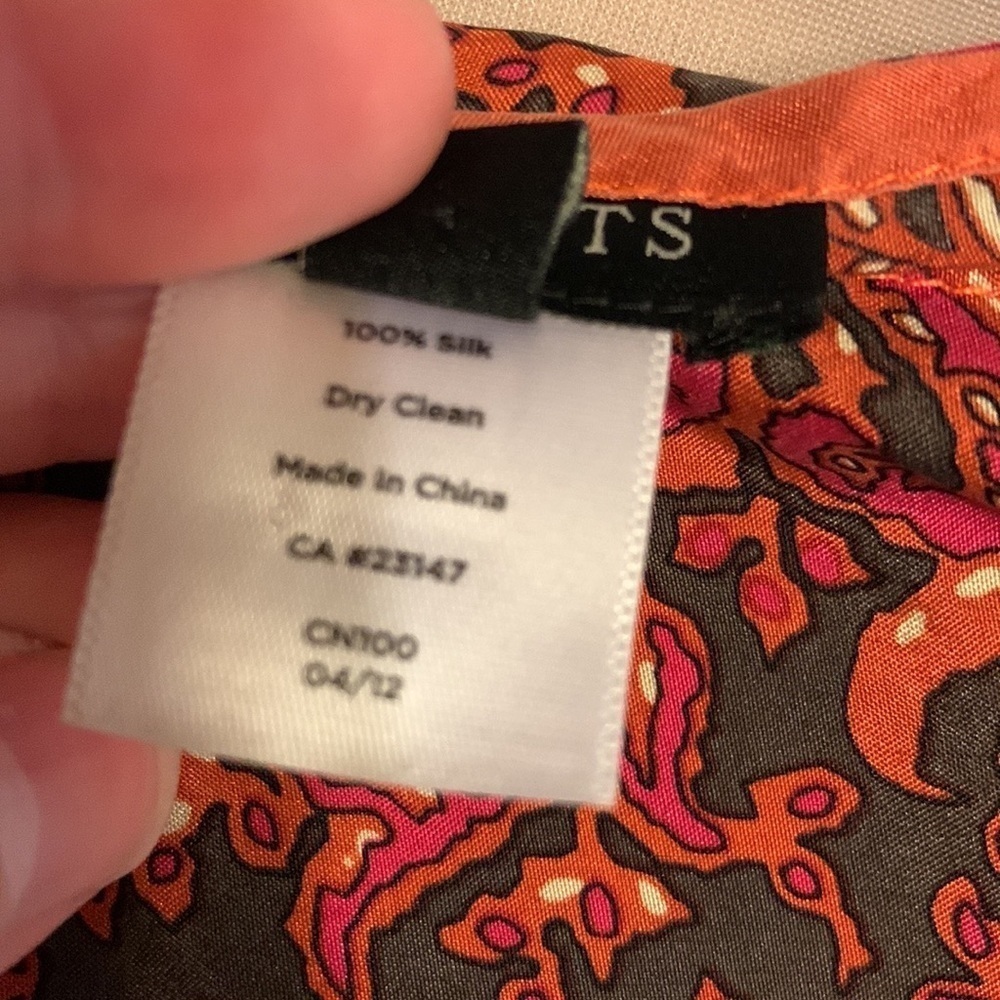 Talbots paisley silk handkerchief / poncho style silk blouse Size Small / Medium - Picture 11 of 11